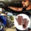MGGMOKAY Mens Fingerless Leather Driving Gloves Half Finger Motorcycle Sheepskin Unlined Gloves Punk,Saddle,M view 3