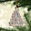 Talataca Lovely Siberian Husky Pine Tree with String Light Husky Sibir 2D Flat Car Rear View Mirror Accessories Christmas Tree Ornament Decoration Hanging Charm Interior Rearview Pendant Decor Gift view 1