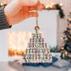Talataca Lovely Siberian Husky Pine Tree with String Light Husky Sibir 2D Flat Car Rear View Mirror Accessories Christmas Tree Ornament Decoration Hanging Charm Interior Rearview Pendant Decor Gift view 3
