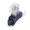 Relay 1Set Power Relay Coil General Purpose Relay LY2 DPDT LY2NJ Relais DC 12v/24v AC 110v/220v Relay Switch with Socket Base (Size : 12V VAC) view 3