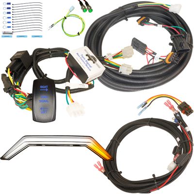 MCSADVENTURES Vertical Rocker Turn Signal Kit for RZR 20-24 Pro XP, Pro R, Turbo R (Front: Fang Only, Blue Backlit Switch)