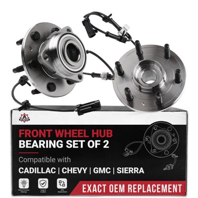 Front Wheel Bearing and Hub Assembly Set of 2 - Compatible with Cadillac, Chevrolet, GMC - Escalade, Escalade ESV, Escalade EXT, Avalanche 1500, Express 1500, Express 2500 - Replaces 515036, 51503