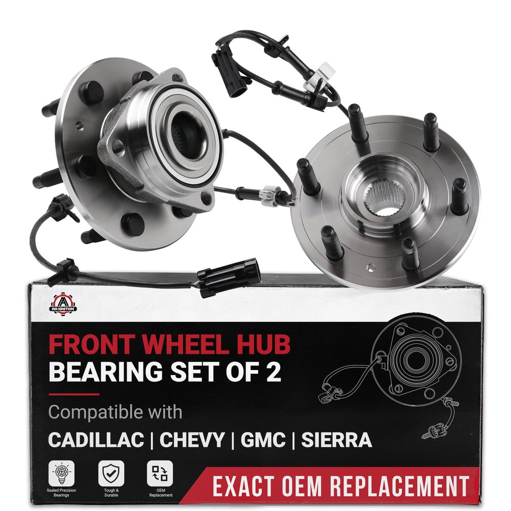 Front Wheel Bearing and Hub Assembly Set of 2 - Compatible with Cadillac, Chevrolet, GMC - Escalade, Escalade ESV, Escalade EXT, Avalanche 1500, Express 1500, Express 2500 - Replaces 515036, 51503