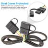 Oyviny Vehicle-Side and Trailer-Side 4-Pin Flat Wiring Harness 4 Ft, 4 Way Trailer Wire Harness Male Female Plug with Rubber Dust Cover 16AWG Pure Copper 4 Flat Trailer Extension 48-inch Wires view 3