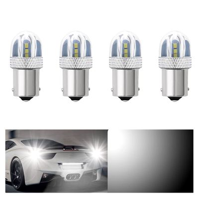 OtpOutopa 1156 S25 BA15S LED Bulbs Brake Lights Strobe Flashing or Long Light White 6SMD for Car Turn Signal Lights Stop Light Tail Light Reverse Lamp 1073 1093 1129 1141 1206 Bulbs (4PCS)