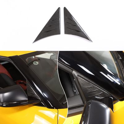 Fit for Toyota Supra GR A90 A91 MK5 2019-2026 Real Carbon Fiber Rearview Mirror Side Spoiler Trim Cover, Channel The Car Air, Reduce The Wind Noise Inside The Car, 2PCS (Black)