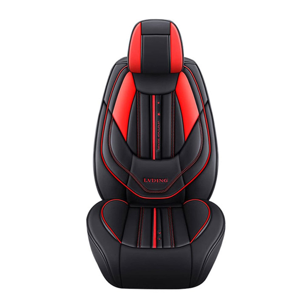 rasiarpio 1 Pieces Front Car Seat Cover for Charger 2008-2021 Not Suitable for SXT Models Automotive Seat Covers Water Proof Faux Leather Universal Vehicle Cushion Cover (Black Red)