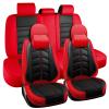 JARMAY Car Seat Cover for Infiniti G37 2008-2013, Durable Wear Resistant Waterproof Seat Cover, Breathable No Odor Premium Leather Vehicle Interior Accessories.(Luxury 5 Seats,Black Red) view 1