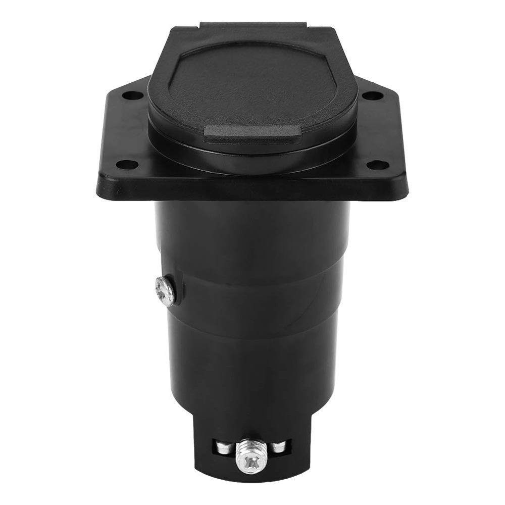 6-24V 7 Pin Round Trailer Plug Connector, Wiring Adapter for Caravan Towbar Towing, Heavy-Duty Truck Accessor