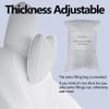 TESBEAUTY Car Headrest Pillow, 2 Packs Genuine Nappa Leather, Car Neck Pillow for Tesla Model Y/Tesla Model 3/X/S, Neck Support Cushion White, Strap Length Adjustable, Pillow Thickness Adjustable view 4