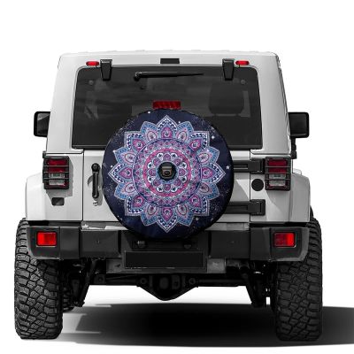 Foruidea Mandala Spare Tire Cover with Backup Camera Hole Wheel Tire Cover Fit Trailer, RV, SUV and Many Vehicle 16inch