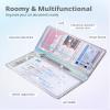 Mymazn Car Registration and Insurance Holder, PU Leather Glove Box Car Organizer with Magnetic Closure, Car Document Holder for Driver's License & Essential Documents (Iridescent blue) view 3