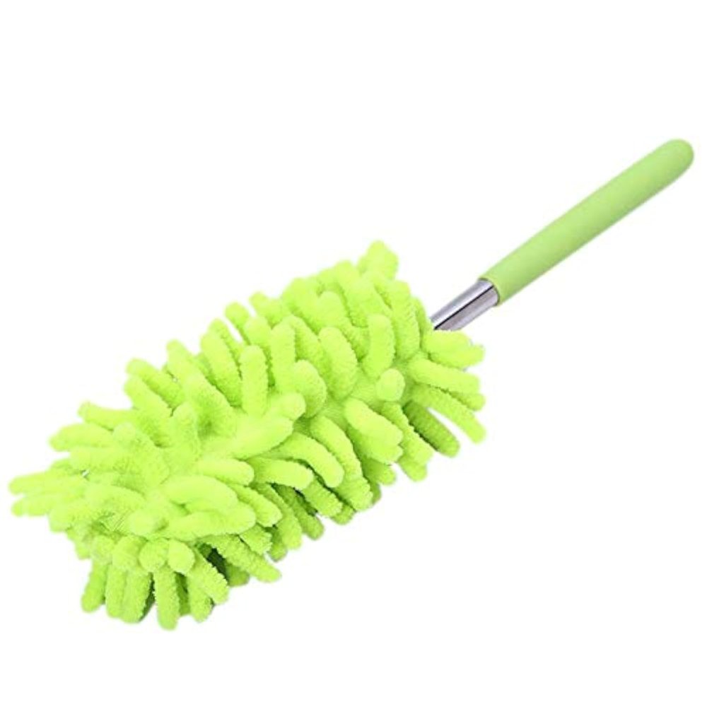 Microfiber Mini Duster Cleaning Brush Dust Cleaner Hand Duster Extendable Handle Soft Fans for Indoor Home Ceiling Cleaning(Green)