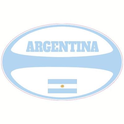U.S. Custom Stickers Argentina Rugby Ball Sticker 9 Inch