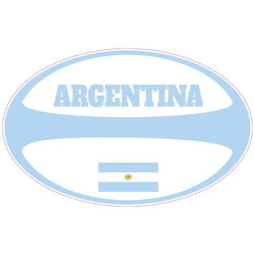 U.S. Custom Stickers Argentina Rugby Ball Sticker 9 Inch
