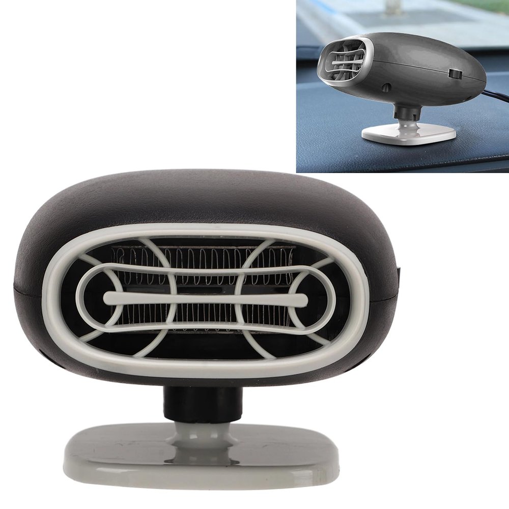 Jopwkuin Windshield Defogger 12V 150W Car Heater 360 Rotatable Adhesive Installation Strong Wind 2 Modes Car Window Defroster Heating Cooling Fan for Vehicle