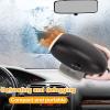 Jopwkuin Windshield Defogger 12V 150W Car Heater 360 Rotatable Adhesive Installation Strong Wind 2 Modes Car Window Defroster Heating Cooling Fan for Vehicle view 2