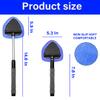 Windshield Cleaning Tool, Car Window Cleaner with 4 Washable Reusable Microfiber Pads, Extendable Long Handle Glass Wiper Cleaning Kit, Auto Accessories Universal for Office and Home (Blue) view 2