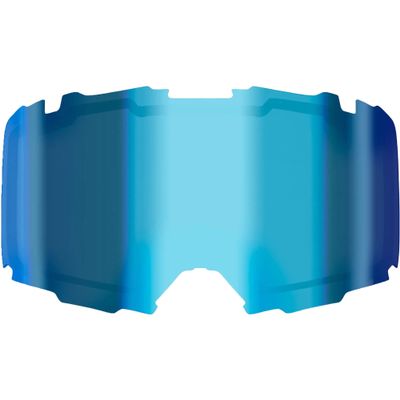 FXR Combat Dual Replacement Lens Anti-Fog Anti-Scratch UV Coating Pre-Curved - Blue Lens w/Ice Finish - One Size