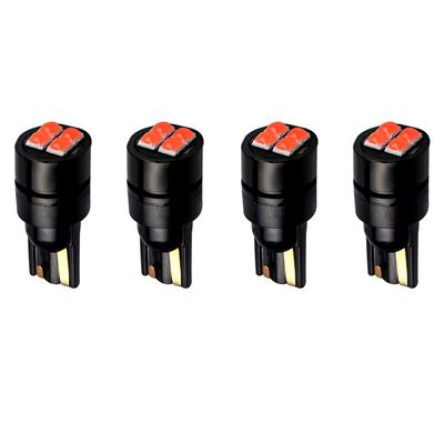 OtpOutopa 194 LED Bulb License Plate Lights T10 3030 4SMD Chipsets 161 168 192 193 194 2825 W5W Bulbs Canbus Error Free Fit for Car Dome Map Door Reading Courtesy Trunk Lights DC 12V (Red,4PCS)