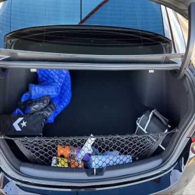 EACCESSORIES EA Rear Trunk Organizer Cargo Net for Kia K5 2021-2025 Envelope Style Cargo Net for Sedan Premium Mesh Elastic Car Trunk Organizer Vehicle Carrier Storage Compatible with K5