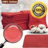 Nabob Wipers Auto Mechanic Shop Towels 500 Pack Bulk Shop Rags 100% Cotton Size 14"x14" Commercial Grade (500 Pack, Red) view 3