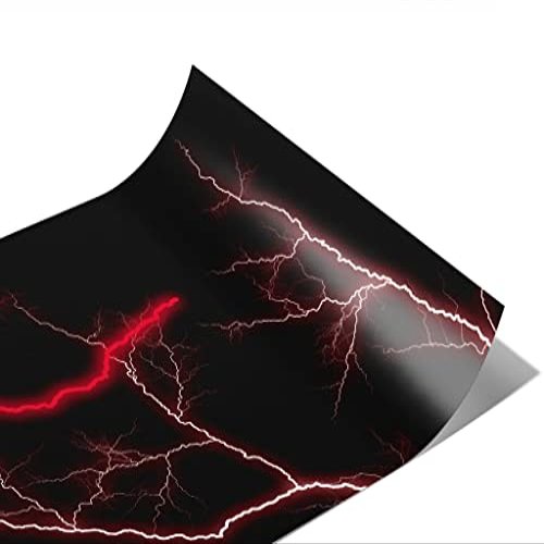 Rwraps Red Lightning Gloss Vinyl Film Wrap 59in x 19ft Vinyl Vehicle Car Film Sheet Roll