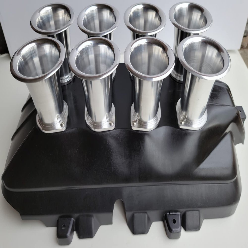 C8 Corvette Engine Cover with Velocity Stacks (Unpainted Black)