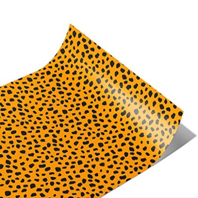 Rwraps Orange Dalmation Matte Vinyl Film Wrap 59in x 19ft Vinyl Vehicle Car Film Sheet Roll