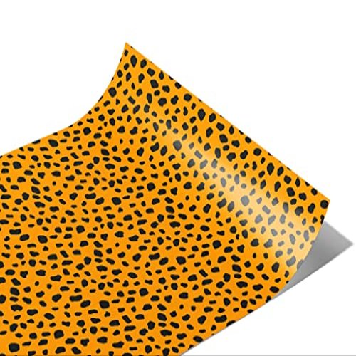 Rwraps Orange Dalmation Matte Vinyl Film Wrap 59in x 19ft Vinyl Vehicle Car Film Sheet Roll