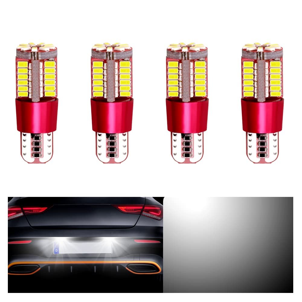 OtpOutopa 194 LED Bulb License Plate Lights T10 3014 57SMD Chips 161 168 192 193 2825 W5W Bulbs Canbus Error Free for Car Dome Map Door Reading Courtesy Trunk Lights Indicator Lights (White,4PCS)