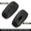 X AUTOHAUX Faux Leather 3 Button Car Key Fob Case Cover for Ford F-150 F-250 F350 2015-2020 F-450 F-550 2018 2019 for Ranger 2019 Explorer 2016 2017 Ecosport 2018 2019 with Key Rings Black view 4