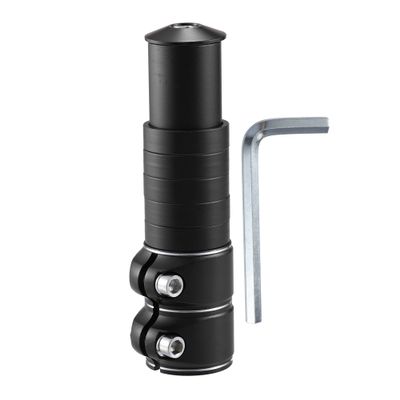 X AUTOHAUX 138mm Mountain Bike Stem Riser Fork Stem Extender Handlebar Bicycle Parts Aluminum Alloy Black 1 Set