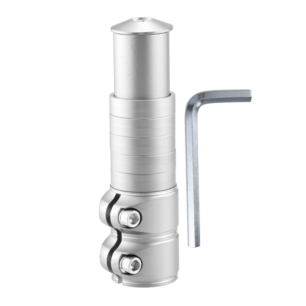 X AUTOHAUX 138mm Mountain Bike Stem Riser Fork Stem Extender Handlebar Bicycle Parts Aluminum Alloy Silver Tone 1 Set