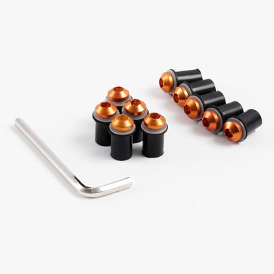Aluminium Bolts Well nut Bolt Kit Windscreen Installation Kit For Kawasaki ER-6F 2008 2019 2010 2011 2012 2013 NINJA 650R Aftermarket Windshields Bolts Clips Screw Kits (Orange)