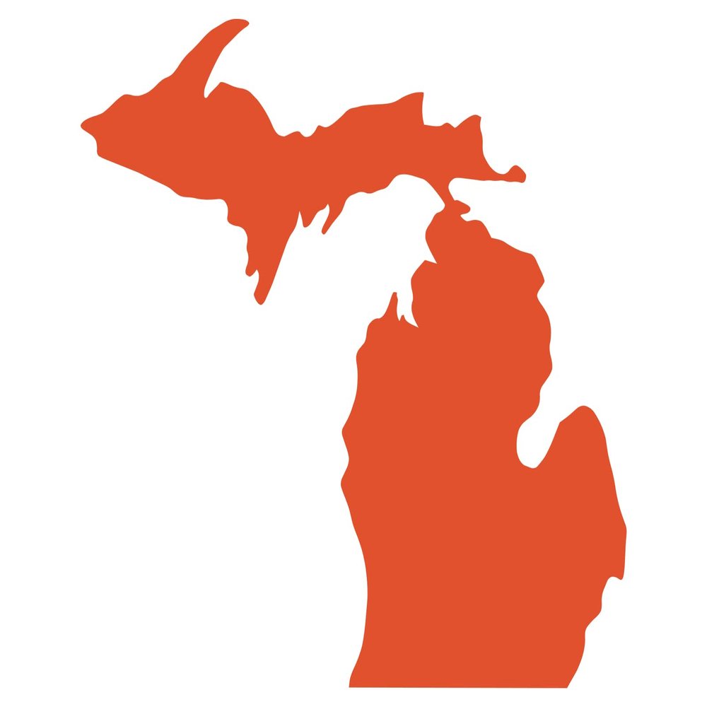 Michigan State Silhouette Vinyl Decal Car Water Bottle Tumbler Sticker