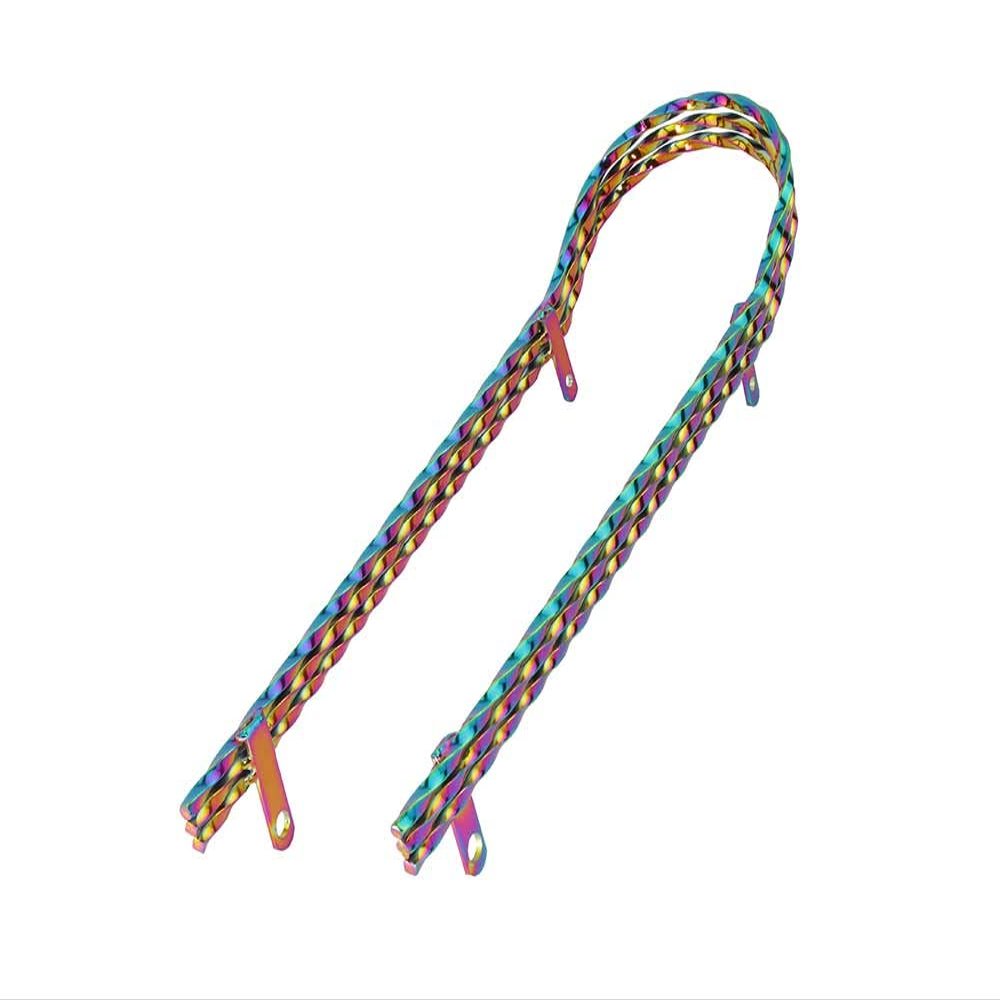 Lowrider Bike Triple Twisted Square Sissy Bar Oil Slick.