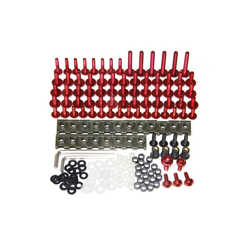 Motorcycle Bolts Fastenings Bolt Kit Fairing screws Kits Bolt Kits For Aprilia RSV4 1000 RS125 RS4 50 CNC Aluminium Aftermarket Fairings Screw Kits (Red)