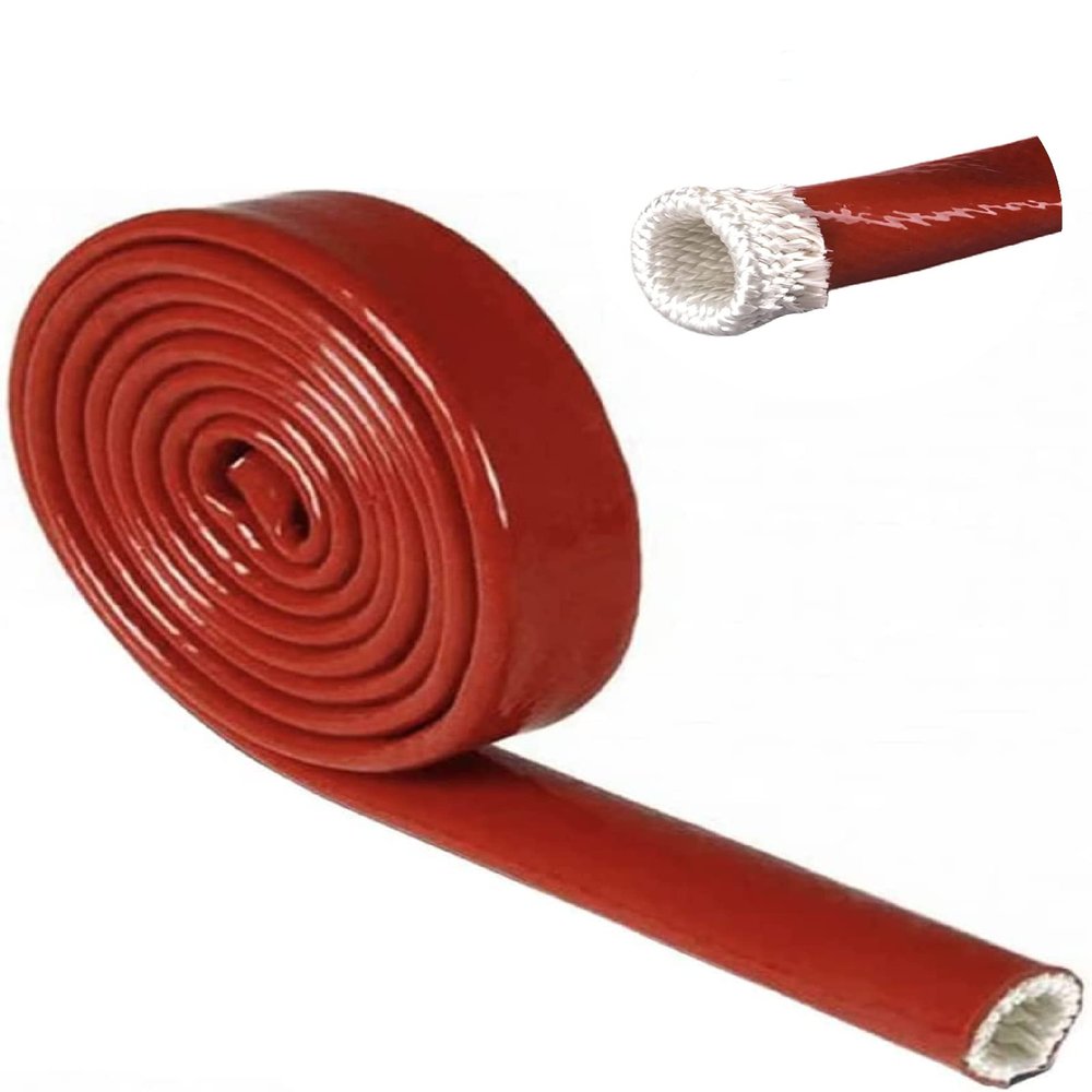 Alioncar 1"(25.4mm) ID Fire Sleeve Heat Sleeve Heat Shielded Fire Thermo Armor Silicone Coated Fiberglass for Automotive Hose Lines & Electrical Wiring,3.3 feet(Red)
