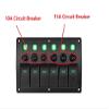 6 Gang Switch Panel Circuit Breaker Overload Protector Toggle Rocker Switch Panel Waterproof 12-24V Rocker Switch LED Camper RV Truck Marine Boat SUV view 4