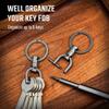 KeyUnity KM13 Swivel Keychain with D Ring Key Shackle, Titanium Rotatable Key Organizer (M Silver) view 4