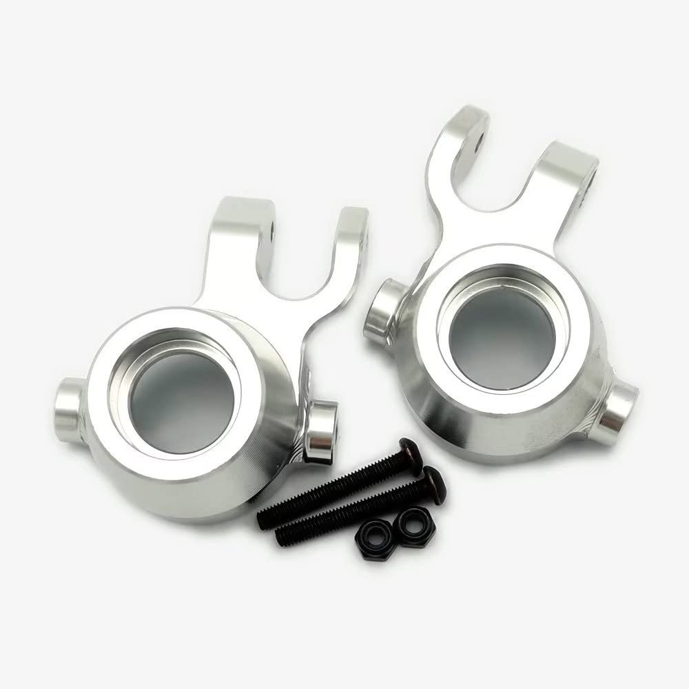 Aluminum Front Steering Blocks Knuckle Arm Silver for Traxxas 1/8 Sledge 9537