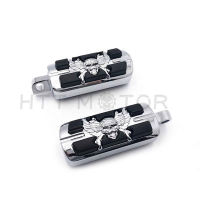 HTTMT HTTMT- Chrome Zombie FootPegs Compatible with H-D with H-D male mount-style footpeg