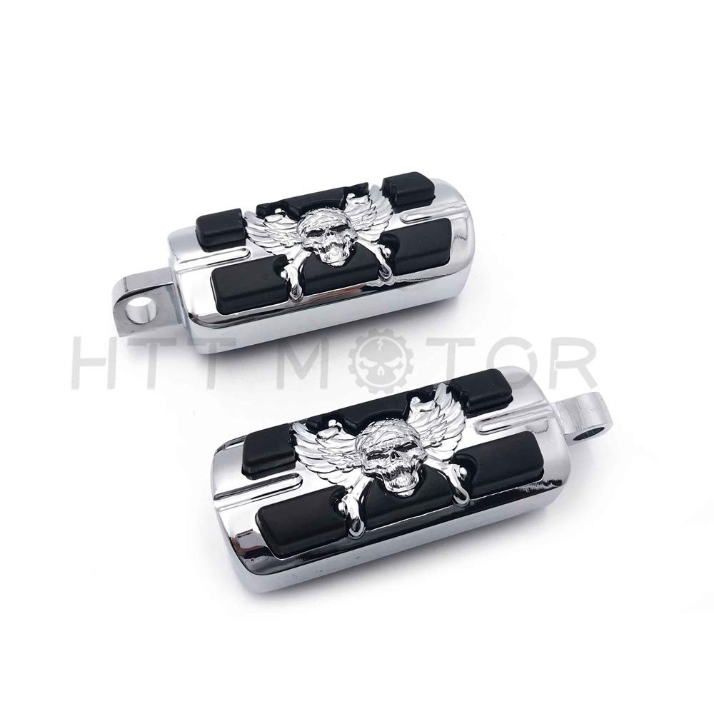 HTTMT HTTMT- Chrome Zombie FootPegs Compatible with H-D with H-D male mount-style footpeg