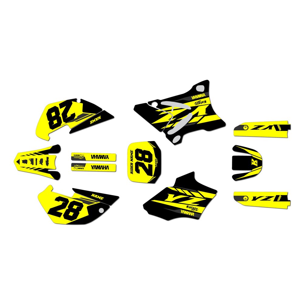 Kalair GFX Graphics Kit for Yamaha YZ 85 (2002-2014) Factory Series Yellow-shift 21 Mil - Dirt bike Custom Racing Graphics Decals Stickers Kit, no-plastics
