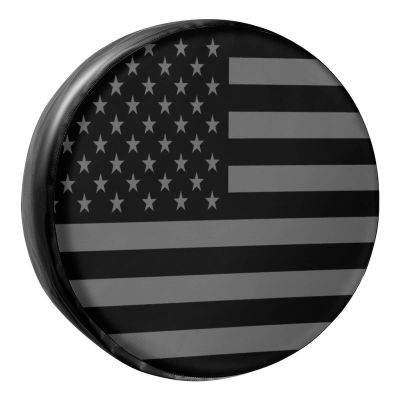Foruidea Black America Flag Spare Tire Cover PU Leather Wheel Tire Cover Fit Trailer, RV, SUV and Many Vehicle 16inch