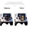 Foruidea Rock and Roll Skull Skeleton Bone Love Music Spare Tire Cover PU Leather Wheel Tire Cover Fit Trailer, RV, SUV and Many Vehicle 16inch view 2