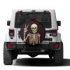 Foruidea Rock and Roll Skull Skeleton Bone Love Music Spare Tire Cover PU Leather Wheel Tire Cover Fit Trailer, RV, SUV and Many Vehicle 16inch view 4