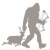 Bigfoot/ Sasquatch Archery Deer Hunter Vinyl Decal (7x5.5, Grey) view 1