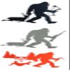 Bigfoot/ Sasquatch Archery Deer Hunter Vinyl Decal (7x5.5, Grey) view 2